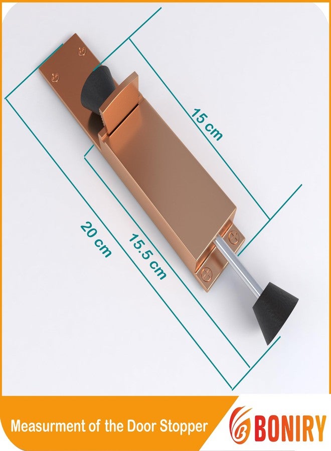 Boniry Heavy-Duty Adjustable Door Stopper with Foot Pedal | Durable, Easy to Use | Anti-Slip Rubber Base for Secure Door Holding | Ideal for Home, Office (1, Rose Gold) - Image 2